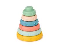 BabyToLove Stack & Learn Anelli | Giocattolo per lo sviluppo della prima infanzia |Giocattolo per attività multisensoriali | 6 Impila e impara anelli | Forme divertenti