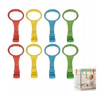Anelli Box Bambini, 8 Pezzi Maniglie Box Bambini per Alzarsi in Piedi, Ganci per Culla e Lettino, Supporto di Sicurezza per Imparare a Cam