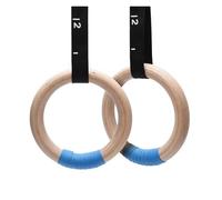 Anelli Calisthenics 1 paio di anelli da ginnastica in legno con cinghie regolabili Anello da palestra for bambini, adulti, fitness a casa, allenamento for la forza(32mm rings)