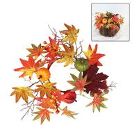 Anelli Candela Autunno con Foglie Artificiali Autunnali per Decorazione Tavola F