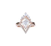 Anelli Carini per Ragazze Adolescenti Anello a due pezzi con a forma di diamante semplice alla moda Anello con diamante triangolare a Raccoglitori Da Pollice 3 Anelli Coperchio (Pink, One Size)