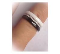 Anelli Ceramica e Argento Tripla Montaggio Bianco T50-52-54-56-58-60