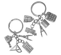 Anelli Chiave Calcolatrice A 2 Pezzi, Decorazioni Creative, Abbellimenti Retrò Alla Moda, Decorazioni Appese Alla Borsa.