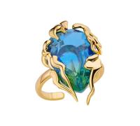 Anelli con design a goccia con pietre di zirconia che cambiano colore, apertura regolabile da 17,7 mm, gioielli in rame sfumati con zircone, Misura unica, come descritto, come descritto