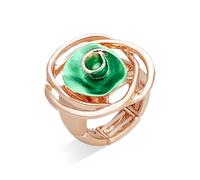 Anelli con fiori di rosa per donne, regali per la festa della mamma, anelli elastici regolabili 3D con fiore smaltato rosa gioielli regalo per lei, Resina, Nessuna pietra preziosa