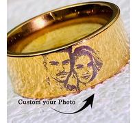 Anelli con foto personalizzati, design inciso unico, lucidato e durevole. Personalizza regali per coppie, famiglie e amici per compleanni, lauree, Ognissanti, Natale. Gioielli da uomo e donna, accesso