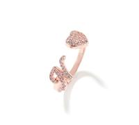 Anelli con iniziale personalizzata per donna, placcati oro 18 carati, con diamanti CZ, lettere dell'alfabeto da A a Z regolabili, anelli con cuore, gioielli personalizzati da regalare a donne