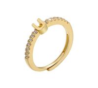 Anelli con iniziali da donna, anello con lettera iniziale, apertura regolabile, da donna, classico, semplice, anello da dito per donne, regalo per feste, 26 lettere dell'alfabeto scintillanti, anello