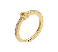 Anelli con iniziali da donna, anello con lettera iniziale, apertura regolabile, da donna, classico, semplice, anello da dito per donne, regalo per feste, 26 lettere dell'alfabeto scintillanti, anello