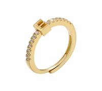 Anelli con iniziali da donna, anello con lettera iniziale, apertura regolabile, da donna, classico, semplice, anello da dito per donne, regalo per feste, 26 lettere dell'alfabeto scintillanti, anello