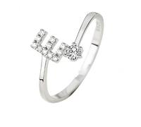 Anelli Con Iniziali In Argento 925 E Zirconi Cubici, Regolabili, Sottili E Impilabili, Con Fascia Aperta Con Alfabeto Az, Per Donne, Uomini E Ragazze, Con Scatola, Regalo Di Gioielli Con Lettera E.