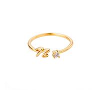 Anelli con lettere donne anello da donna in oro con lettera regolabile, anello da donna, anelli aperti, lettera A-Z, anello con nome, bigiotteria, anello da donna, minimalista, impilabile, regalo per