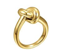 Anelli con nodo in zircone colorato in rame placcato oro, fornendo diverse dimensioni per regali ed eventi speciali, eleganti anelli con nodo in zirconia colorata in rame placcato oro, Golden glossy