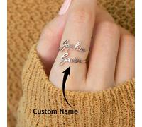 Anelli con nome personalizzato per donna in acciaio inossidabile, gioielli 1-3 nomi, anelli regolabili, gioielli per coppie, anelli fatti a mano personalizzati, regalo per anniversario, San Valentino,