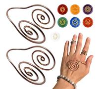 Anelli con per Energia Reiki,2 Pezzi Anello Antistress Metallo | Decorazione per Casa per Donne Uomini Bambini Ragazzi Famiglie Figlie Figli