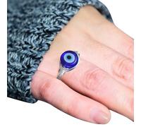 Anelli contro il da donna, in rame, blu alla | Anello fatto a mano con perline in filo d'argento e oro, ideale come regalo di compleanno per ragazze