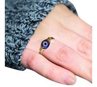 Anelli contro il da donna, in rame, blu alla | Anello fatto a mano con perline in filo d'argento e oro, ideale come regalo di compleanno per ragazze
