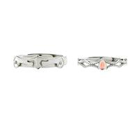 Anelli coordinati, set di anelli da cavaliere e principessa in argento sterling 925 con pietra di luna sintetica