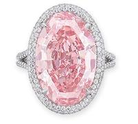 Anelli Cristalli Regalo di gioielli da donna con anello ovale con d'oca ovale con diamante rosa squisito Anello Di Guarnizione in Gomma