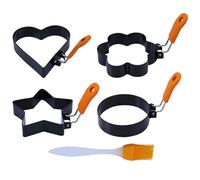 Anelli cuociuova per cucinare, anelli per uova in acciaio - Anelli per uova fritte in acciaio - rotondi resistenti al calore per friggere uova e frittata