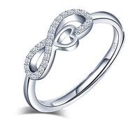 Anelli Cuore Infinito Argento 925 con Bianco Zirconia Cubica Donna