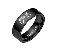 Anelli d' in acciaio inossidabile Mano mano Decompressione Anello girevole Fedi nuziali Anelli per donna Anelli per uomo Anelli lisci Anelli con geometria Taglia 6 Tenditore Ring per (Black, 11)