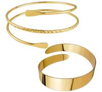 Anelli Da Braccio In 2 Pezzi, Geometrici In Metallo, Intrecciati, Di Regolazione Aperti, Set Braccialetti