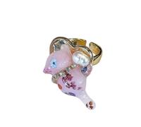 Anelli da cocktail smaltati a forma di rana stravaganti audaci gioielli impilabili Mix & stili per i giovani Rane in lega impilabili Animale Gioielli dolci e freschi Disegni a strati alla moda