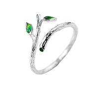 Anelli Da Cucina per Uomini per Il Sesso Anello con foglie Anello alla con apertura rotonda Anelli a forma di ramo naturale regolabile Anello Di Uova (As show-A, One Size)