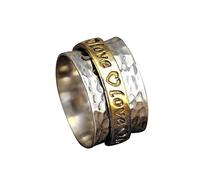 Anelli Da Dentizione per I Cani Anello per gioielli a mano Anello girevole con stella vintage Anello in argento con pietre di luna Anelli Di Meraviglia (Sliver, One Size)