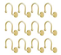 Anelli da doccia ovali in metallo largo 3,5 cm (oro) | Forma ovale larga 3,51 cm, adatta per aste fino a 3,3 cm, robusta struttura in metallo, design moderno