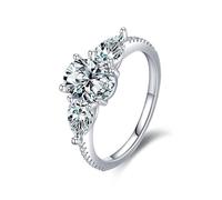 Anelli da donna alla moda, anelli boho classici con taglio ovale moissanite oro bianco regalo migliore amica, Oro bianco 14 car, Moissanite