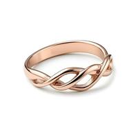 Anelli da donna alla moda, anelli di fidanzamento infinitamente attorcigliati 9 K, oro rosa, misura 56 (17,8), regalo per donne