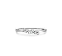 Anelli da donna alla moda, anello celebrità migliore amica con moissanite rotonda argento 14 carati bianco misura 45 (14,3)
