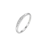 Anelli da donna alla moda, anello in oro bianco stretto 14 carati delicato anello con diamanti realizzati in laboratorio argento misura 56 (17,8)