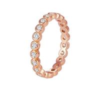 Anelli da donna, anello per l'eternità con taglio rotondo, moissanite, oro rosa, regalo per le donne, oro rosa 9 K, Moissanite