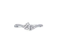 Anelli da donna con dita piccole, anello gioielli elegante design ritorto con 1 ct cuore moissanite 18 carati oro bianco misura 52 (16,6)