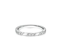 Anelli da donna con dita piccole, anello per proposta di matrimonio, piccolo anello con moissanite argento bianco 14 carati, misura 52 (16,6)