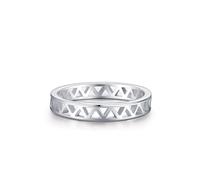 Anelli da donna con dita piccole, delicato anello da donna, design geometrico con triangolo cavo, oro bianco 14 carati, misura 16 (17,8)