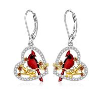 Anelli da donna con zircone rosso e uccellino, gioielli decorativi alla moda, dal design unico, adatti per l'uso quotidiano ed eventi sociali