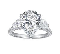 Anelli da donna cool, anelli da donna per dito medio lacrime con 5 carati taglio a goccia moissanite argento 925 misura 54 (17,2)
