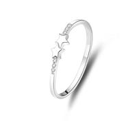 Anelli da donna di fidanzamento, anelli da donna Love Star con diamante rotondo oro bianco/platino 950, K 1/2, Platino 950, Diamante