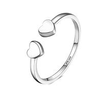 Anelli da donna in argento 925 formato da due cuori. Anello da donna in argento 925 con finitura argento o oro. Gioielli da donna ideali per coppia e fidanzati, regali per amiche... Anelli coppia