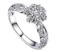 Anelli da donna in stile occidentale, per matrimonio, fidanzamento, gioielli per ragazze e adolescenti, 11, Metallo, Nessuna pietra preziosa