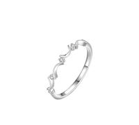 Anelli da donna per dito medio, anello semplice luna con moissanite argento 18 carati bianco misura 57 (18,1)