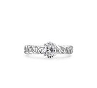 Anelli da donna per il dito medio, anello celebrità ellisse argento con taglio ovale laboratorio diamante platino 950 misura 65 (20,7)