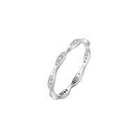 Anelli da donna per migliori amiche, anello di promessa delicato con moissanite di forma rotonda, regalo unico, S 1/2, Platino, Moissanite
