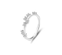 Anelli da donna per nocche, anelli per lei 2 mm diamante rotondo oro bianco/platino 950 regali per amici donne unici, H 1/2, Platino 950, Diamante