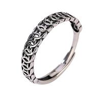 Anelli da donna regolabili, anelli aperti in argento, anello regolabile in argento sterling 925 stringa per soldi vintage, anello da donna alla moda in argento sterling 925, One Size, agate