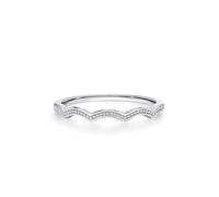 Anelli da donna, semplici anelli di promessa per le donne con moissanite argento oro bianco e Pt950, U 1/2, PT950, Non pietra preziosa